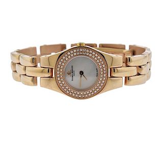 Baume &amp; Mercier 18K Gold Diamond Lady&#39;s Quartz Watch