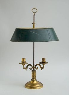 LOUIS XVI ORMOLU TWO-LIGHT BOUILLOTTE LAMP