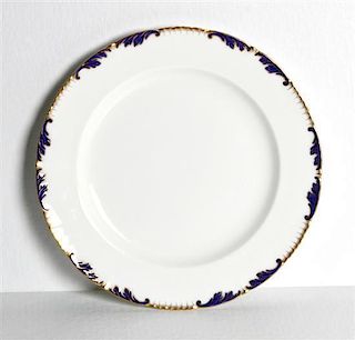 A Set of Twelve English Dinner Plates, Diameter 10 inches.