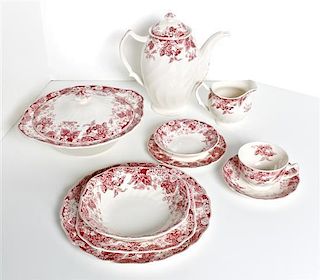 An English Pottery Partial Luncheon Service, Johnson Bros., Diameter of lunch plate 10 inches.