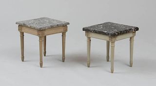 PAIR OF LOUIS XVI STYLE PAINTED TABOURETS