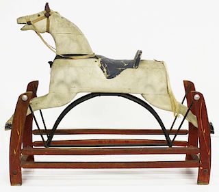 ca 1900 carved & painted hobby horse 