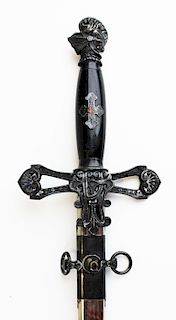 early 20th c Knights Templar dress sword