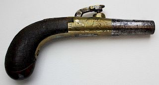 early 19th c Mortimer London pocket pistol
