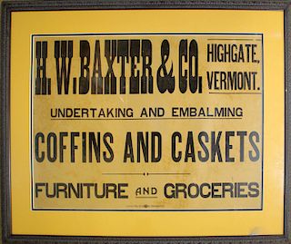 H.W. Baxter & Co. -Trade Broadside