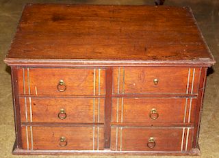 Victorian black walnut 6 drawer flat file cabinet