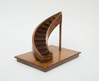 ARCHITECT'S MODEL OF A MAHOGANY SPIRAL STAIRCASE