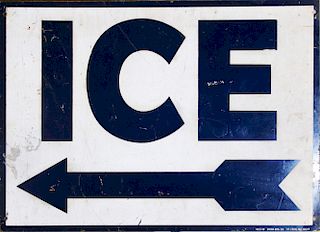 Ice directional double sided enamel sign
