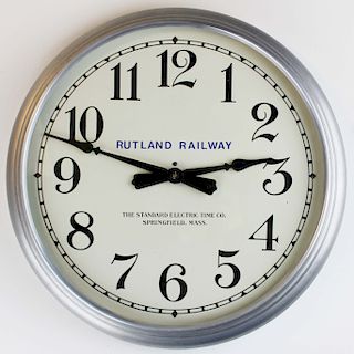 Standard Electric Time Co. Rutland Railway clock