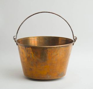 LARGE COPPER KINDLING BUCKET WITH HANDLE