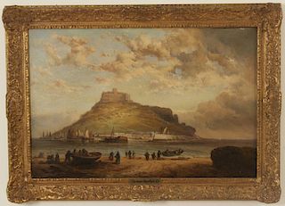 STANFIELD, 19TH C. O/C SEASIDE PAINTING 