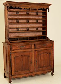 19TH C. LOUIS XV STYLE FRUITWOOD VAISSELIER