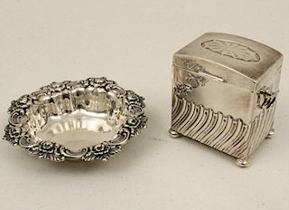 TWO PIECE MISC. LOT OF GEORGIAN DESIGNED SILVER