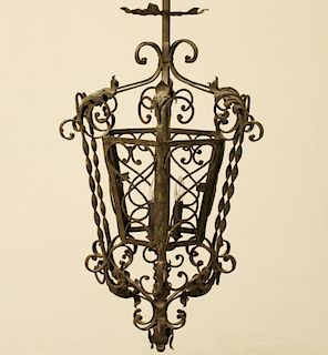 FRENCH WROUGHT IRON LANTERN CHANDELIER