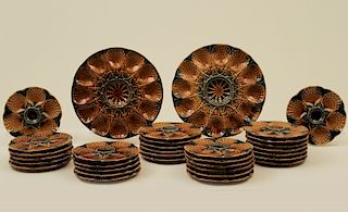 GRAND 26 PC. GLAZED FAIENCE OYSTER SET