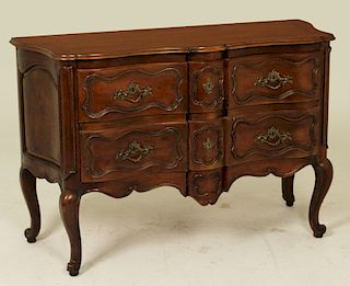 PROVINCIAL LOUIS XV STYLE WALNUT COMMODE