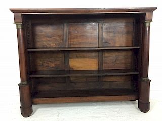 FRENCH EMPIRE MAHOGANY OPEN FRONT BIBLIOTHEQUE
