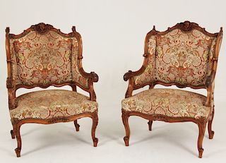 PR. OF FRENCH LOUIS XV STYLE WALNUT BERGERES
