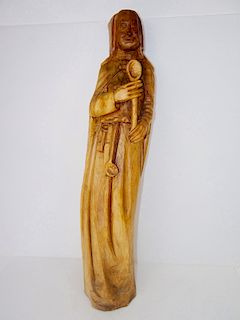 SOLID CARVED WOODEN FIGURE