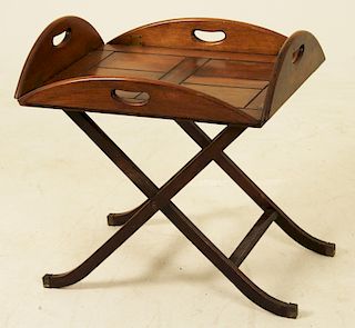 GEORGIAN STYLE MAHOGANY BUTLER'S TRAY ON STAND