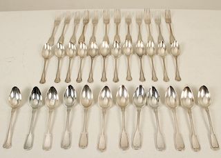 36 PIECES OF FRENCH SILVER PLATED FLATWARE