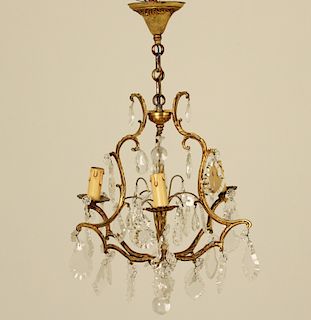FRENCH CRYSTAL 3 LIGHT CHANDELIER