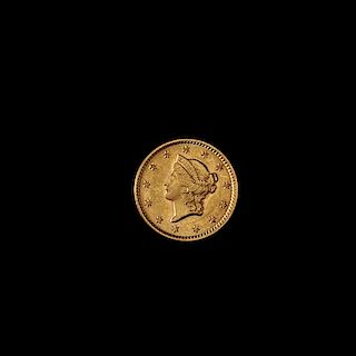 * A United States 1852 Liberty Head: Type 1 $1 Gold Coin