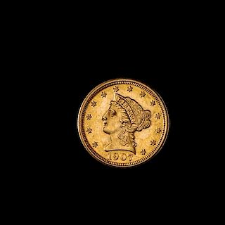 * A United States 1907 Liberty Head $2.50 Gold Coin