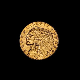 * A United States 1913 Indian Head $5 Gold Coin