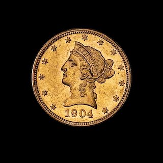 * A United States 1904 Liberty Head $10 Gold Coin