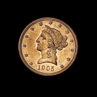 * A United States 1905 Liberty Head $10 Gold Coin