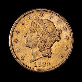 * A United States 1883-S Liberty Head $20 Gold Coin