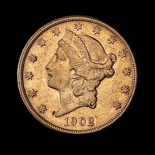 * A United States 1902-S Liberty Head $20 Gold Coin