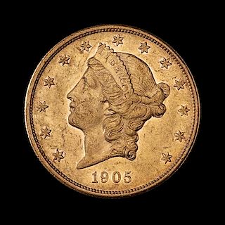 * A United States 1905-S Liberty Head $20 Gold Coin