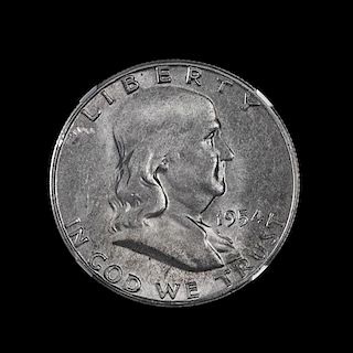 A United States 1954-S Benjamin Franklin 50c Coin