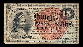 A Series 1863 United States Fractional 15c Note