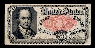 A United States Series 1875 Fractional 50c Note