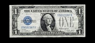 * A United States Series 1928A Funny Back $1 Silver Certificate
