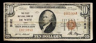 A United States Series 1929 National Currency: Type I $10 Note