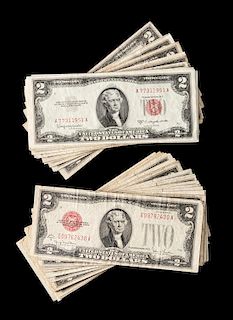 * A Collection of 49 United States $2 Legal Tender Notes