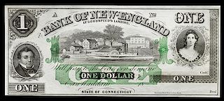 * Obsolete $1 Bank Note: Bank of New-England at Goodspeed's Landing