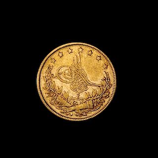 * An Ottoman Empire AH 1277/1860 100 Piastre Gold Coin