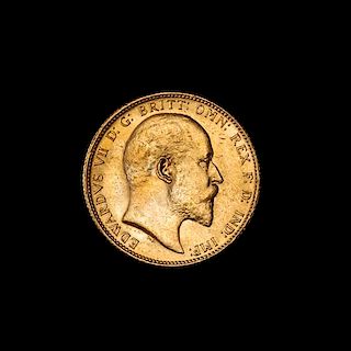 A United Kingdom 1909-S Sovereign: Edward VII-Sydney Mint Gold Coin
