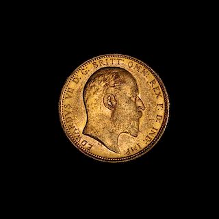 A United Kingdom 1902-M Sovereign: Edward VII-Melbourne Mint Gold Coin