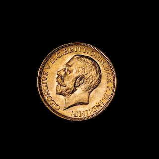 A United Kingdom 1912 Sovereign: George V-London Mint Gold Coin