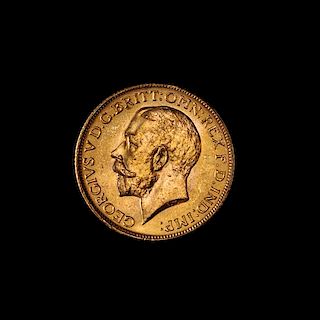 A United Kingdom 1925-SA Sovereign: George V-Pretoria Mint Gold Coin