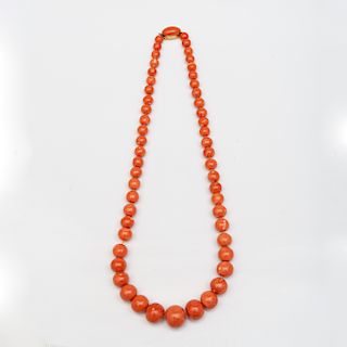 Large Coral Bead Necklace
