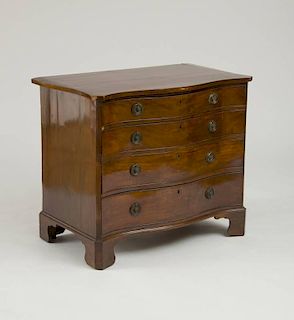 GEORGE III MAHOGANY SERPENTINE-FRONTED CHEST OF DRAWERS