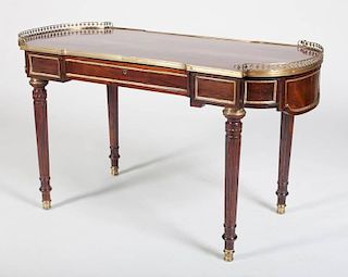 LATE REGENCY GILT-METAL-MOUNTED ROSEWOOD LIBRARY TABLE
