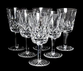 A Set of Twelve Waterford Water Goblets, Height 7 inches.